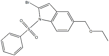 2-bromo-5-(ethoxymethyl)-1-(phenylsulfonyl)-1H-indole,,结构式