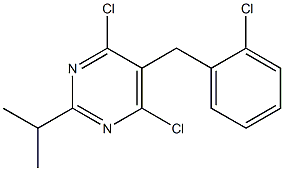 4,6-dichloro-5-(2-chlorobenzyl)-2-isopropylpyrimidine Struktur