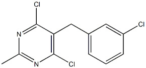 4,6-dichloro-5-(3-chlorobenzyl)-2-methylpyrimidine Struktur