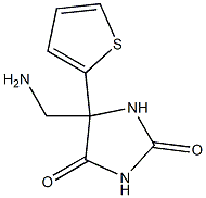 5-(aminomethyl)-5-(thiophen-2-yl)imidazolidine-2,4-dione,,结构式