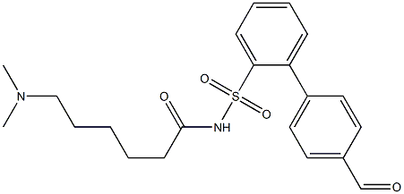 6-(dimethylamino)-N-(4'-formylbiphenyl-2-ylsulfonyl)hexanamide 化学構造式