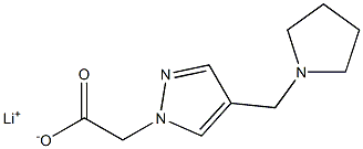 lithium 2-(4-(pyrrolidin-1-ylmethyl)-1H-pyrazol-1-yl)acetate Struktur
