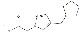 lithium 2-(4-(pyrrolidin-1-ylmethyl)-1H-pyrazol-1-yl)acetate Structure