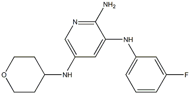 N3-(3-fluorophenyl)-N5-(tetrahydro-2H-pyran-4-yl)pyridine-2,3,5-triamine Struktur