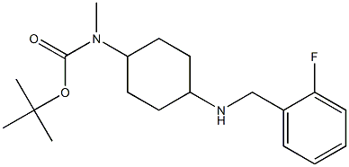 tert-butyl (1r,4r)-4-(2-fluorobenzylamino)cyclohexyl(methyl)carbamate,,结构式