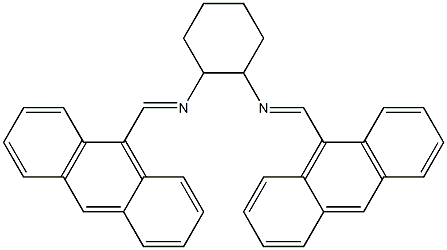 (1E,1'E)-N,N'-((1R,2S)-cyclohexane-1,2-diyl)bis(1-(anthracen-9-yl)methanimine) Structure