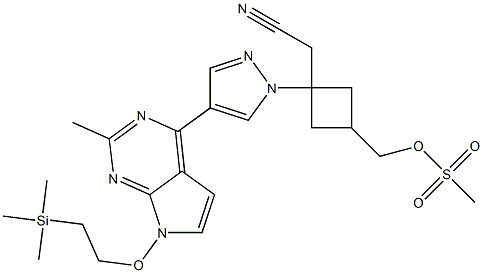 3-(cyanomethyl)-3-[4-(7-[2-(trimethylsilyl)ethoxy]methyl-7H-pyrrolo[2,3-d]pyrimidin-4-yl)-1H-pyrazol-1-yl]cyclobutylmethyl methanesulfonate