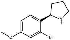 (2R)-2-(2-BROMO-4-METHOXYPHENYL)PYRROLIDINE 化学構造式
