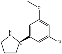 (R)-2-(3-chloro-5-methoxyphenyl)pyrrolidine 结构式