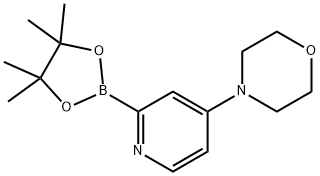 4-(2-(4,4,5,5-tetramethyl-1,3,2-dioxaborolan-2-yl)pyridin-4-yl)morpholine 结构式
