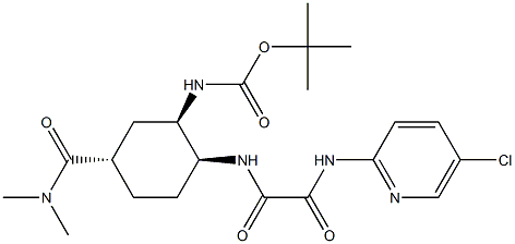 tert-butyl ((1R,2S,5S)-2-(2-((5-chloropyridin-2-yl)amino)-2-oxoacetamido)-5-(dimethylcarbamoyl)cyclohexyl)carbamate Structure