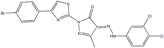 2-[4-(4-bromophenyl)-1,3-thiazol-2-yl]-4-[(3,4-dichlorophenyl)hydrazono]-5-methyl-2,4-dihydro-3H-pyrazol-3-one