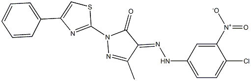  4-[(4-chloro-3-nitrophenyl)hydrazono]-5-methyl-2-(4-phenyl-1,3-thiazol-2-yl)-2,4-dihydro-3H-pyrazol-3-one