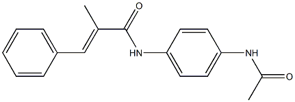 N-[4-(acetylamino)phenyl]-2-methyl-3-phenylacrylamide 化学構造式