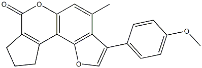 3-(4-methoxyphenyl)-4-methyl-9,10-dihydrocyclopenta[c]furo[2,3-f]chromen-7(8H)-one Structure