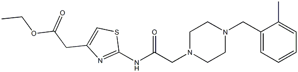 ethyl 2-(2-(2-(4-(2-methylbenzyl)piperazin-1-yl)acetamido)thiazol-4-yl)acetate Structure