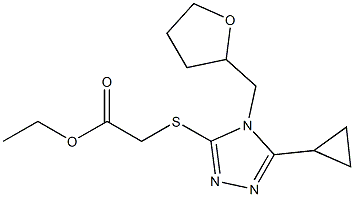 ethyl 2-((5-cyclopropyl-4-((tetrahydrofuran-2-yl)methyl)-4H-1,2,4-triazol-3-yl)thio)acetate Structure