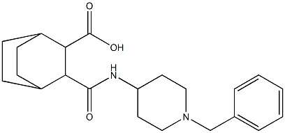 3-((1-benzylpiperidin-4-yl)carbamoyl)bicyclo[2.2.2]octane-2-carboxylic acid Struktur