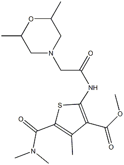 methyl 5-(dimethylcarbamoyl)-2-(2-(2,6-dimethylmorpholino)acetamido)-4-methylthiophene-3-carboxylate Structure