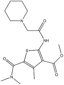 methyl 5-(dimethylcarbamoyl)-4-methyl-2-(2-(piperidin-1-yl)acetamido)thiophene-3-carboxylate Structure