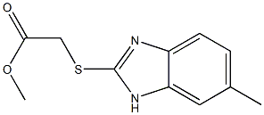 methyl 2-((6-methyl-1H-benzo[d]imidazol-2-yl)thio)acetate 化学構造式