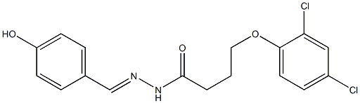 (E)-4-(2,4-dichlorophenoxy)-N'-(4-hydroxybenzylidene)butanehydrazide Struktur