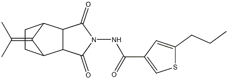 N-(1,3-dioxo-8-(propan-2-ylidene)hexahydro-1H-4,7-methanoisoindol-2(3H)-yl)-5-propylthiophene-3-carboxamide Structure