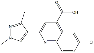 6-chloro-2-(1,3-dimethyl-1H-pyrazol-4-yl)quinoline-4-carboxylic acid Structure