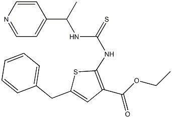 ethyl 5-benzyl-2-(3-(1-(pyridin-4-yl)ethyl)thioureido)thiophene-3-carboxylate Structure