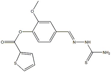  (E)-4-((2-carbamothioylhydrazono)methyl)-2-methoxyphenyl thiophene-2-carboxylate