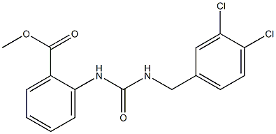 methyl 2-(3-(3,4-dichlorobenzyl)ureido)benzoate 化学構造式