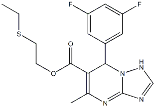 2-(ethylthio)ethyl 7-(3,5-difluorophenyl)-5-methyl-1,7-dihydro-[1,2,4]triazolo[1,5-a]pyrimidine-6-carboxylate Structure