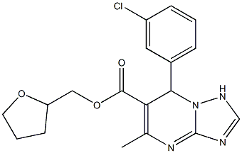 (tetrahydrofuran-2-yl)methyl 7-(3-chlorophenyl)-5-methyl-1,7-dihydro-[1,2,4]triazolo[1,5-a]pyrimidine-6-carboxylate Structure