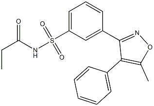 N-(3-(5-methyl-4-phenylisoxazol-3-yl)phenylsulfonyl)propionamide Struktur