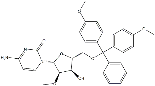 5'-O-(4,4'-Dimethoxytrityl)-2'-O-methyl-cytidine Structure