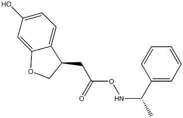 (S)-1-phenylethanamine (R)-2-(6-hydroxy-2,3-dihydrobenzofuran-3-yl)acetate 化学構造式