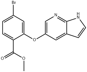METHYL 2-(1H-PYRROLO[2,3-B]PYRIDIN-5-YLOXY)-4-BROMOBENZOATE 结构式