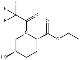 (2S,5S)-ethyl 5-hydroxy-1-(2,2,2-trifluoroacetyl)piperidine-2-carboxylate Structure