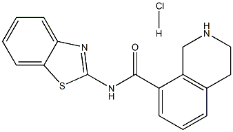 N-(benzo[d]thiazol-2-yl)-1,2,3,4-tetrahydroisoquinoline-8-carboxamide hydrochloride 化学構造式