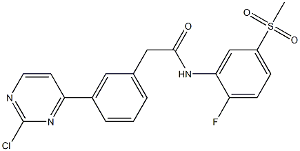 2-(3-(2-chloropyrimidin-4-yl)phenyl)-N-(2-fluoro-5-(methylsulfonyl)phenyl)acetamide Struktur