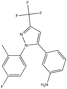 3-(1-(4-fluoro-2-methylphenyl)-3-(trifluoromethyl)-1H-pyrazol-5-yl)aniline Struktur