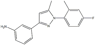 3-(1-(4-fluoro-2-methylphenyl)-5-methyl-1H-pyrazol-3-yl)aniline Struktur