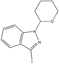 3-iodo-1-(tetrahydro-2H-pyran-2-yl)-1H-indazole 化学構造式