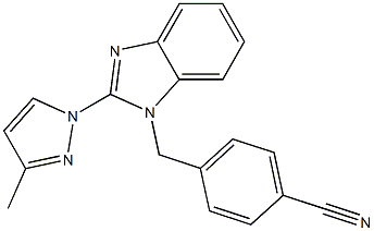 4-((2-(3-methyl-1H-pyrazol-1-yl)-1H-benzo[d]imidazol-1-yl)methyl)benzonitrile Structure