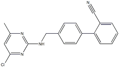 4'-((4-chloro-6-methylpyrimidin-2-ylamino)methyl)biphenyl-2-carbonitrile Structure