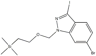 6-bromo-3-iodo-1-((2-(trimethylsilyl)ethoxy)methyl)-1H-indazole,,结构式