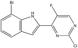 7-bromo-2-(2-chloro-5-fluoropyrimidin-4-yl)-1H-indole Struktur