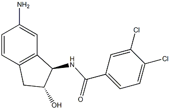 N-((1R,2R)-6-amino-2-hydroxy-2,3-dihydro-1H-inden-1-yl)-3,4-dichlorobenzamide Struktur