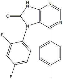 7-(2,4-difluorophenyl)-6-(p-tolyl)-7H-purin-8(9H)-one Struktur