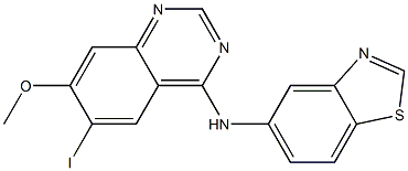 Benzothiazol-5-yl-(6-iodo-7-methoxy-quinazolin-4-yl)-amine Structure